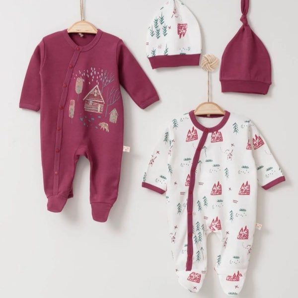 Kış Baskılı 2'li Bebek Tulum